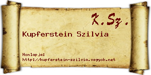 Kupferstein Szilvia névjegykártya